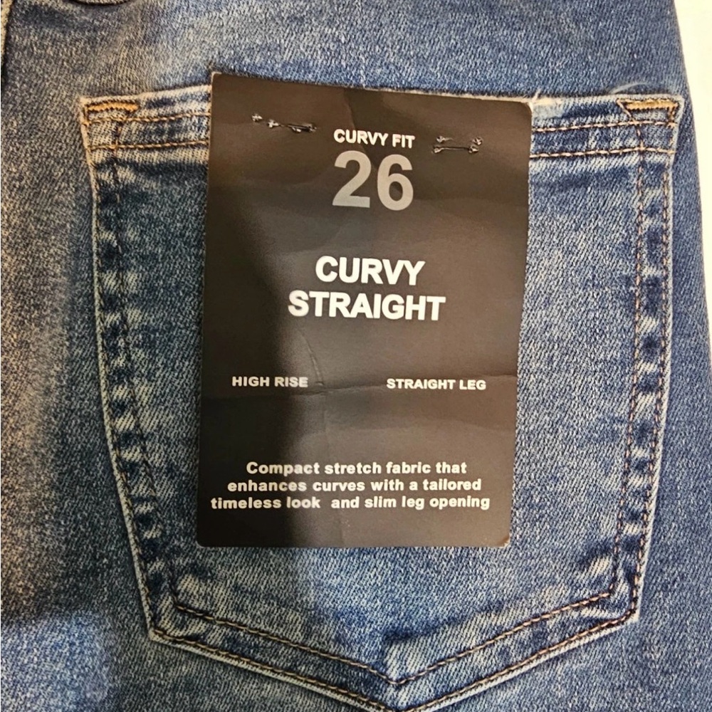 NWT Forever‎ 21 Denim Jeans Curvy Straight High Rise Straight Leg Size 26 - Picture 4 of 4